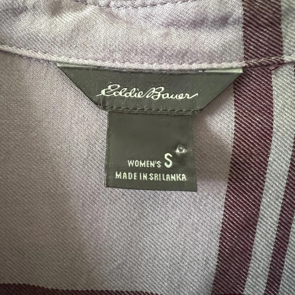 Eddie Bauer Pastel Plaid Flannel Top - Small - Picture 4 of 6